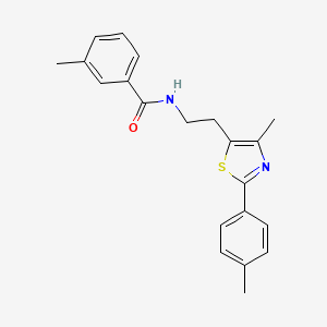 molecular formula C21H22N2OS B2919227 3-甲基-N-(2-(4-甲基-2-(对甲苯基)噻唑-5-基)乙基)苯甲酰胺 CAS No. 893997-65-4