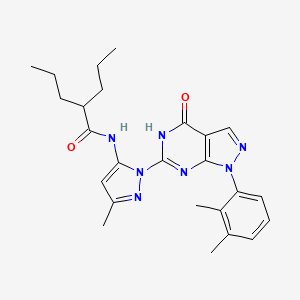 molecular formula C25H31N7O2 B2919236 N-(1-(1-(2,3-dimethylphenyl)-4-oxo-4,5-dihydro-1H-pyrazolo[3,4-d]pyrimidin-6-yl)-3-methyl-1H-pyrazol-5-yl)-2-propylpentanamide CAS No. 1172283-52-1