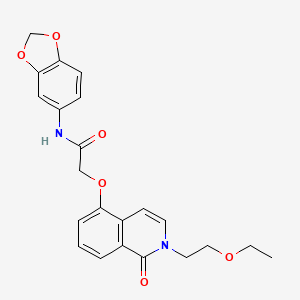 N-(1,3-benzodioxol-5-yl)-2-[2-(2-ethoxyethyl)-1-oxoisoquinolin-5-yl]oxyacetamide