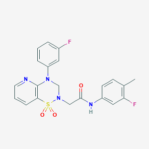 N-(3-fluoro-4-methylphenyl)-2-(4-(3-fluorophenyl)-1,1-dioxido-3,4-dihydro-2H-pyrido[2,3-e][1,2,4]thiadiazin-2-yl)acetamide