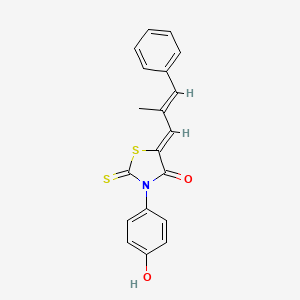 (Z)-3-(4-hydroxyphenyl)-5-((E)-2-methyl-3-phenylallylidene)-2-thioxothiazolidin-4-one