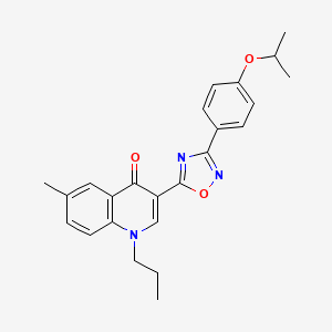 molecular formula C24H25N3O3 B2919260 3-(3-(4-isopropoxyphenyl)-1,2,4-oxadiazol-5-yl)-6-methyl-1-propylquinolin-4(1H)-one CAS No. 1326862-87-6