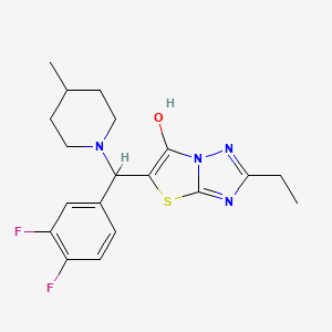 molecular formula C19H22F2N4OS B2919261 5-((3,4-Difluorophenyl)(4-methylpiperidin-1-yl)methyl)-2-ethylthiazolo[3,2-b][1,2,4]triazol-6-ol CAS No. 886906-11-2