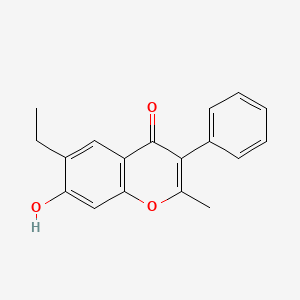 molecular formula C18H16O3 B2919266 6-ethyl-7-hydroxy-2-methyl-3-phenyl-4H-chromen-4-one CAS No. 315234-02-7
