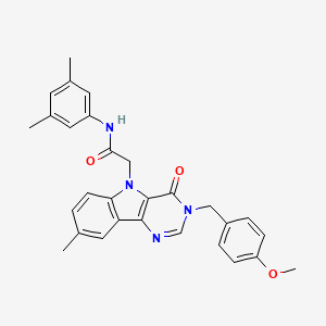molecular formula C29H28N4O3 B2919269 N-(3,5-dimethylphenyl)-2-(3-(4-methoxybenzyl)-8-methyl-4-oxo-3H-pyrimido[5,4-b]indol-5(4H)-yl)acetamide CAS No. 1189695-46-2