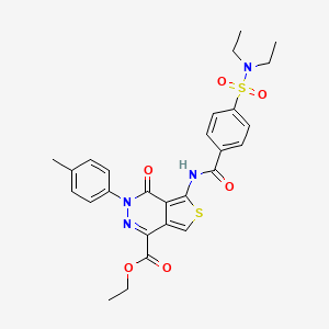 Ethyl 5-[[4-(diethylsulfamoyl)benzoyl]amino]-3-(4-methylphenyl)-4-oxothieno[3,4-d]pyridazine-1-carboxylate