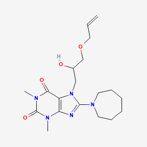molecular formula C19H29N5O4 B2919277 7-(3-(allyloxy)-2-hydroxypropyl)-8-(azepan-1-yl)-1,3-dimethyl-1H-purine-2,6(3H,7H)-dione CAS No. 876891-81-5