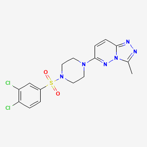 molecular formula C16H16Cl2N6O2S B2919281 6-(4-((3,4-Dichlorophenyl)sulfonyl)piperazin-1-yl)-3-methyl-[1,2,4]triazolo[4,3-b]pyridazine CAS No. 1021075-28-4