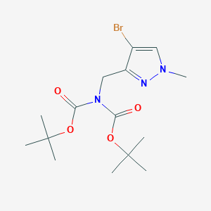 molecular formula C15H24BrN3O4 B2919286 叔丁基 N-[(4-溴-1-甲基吡唑-3-基)甲基]-N-[(2-甲基丙烷-2-基)氧羰基]氨基甲酸酯 CAS No. 2287274-60-4