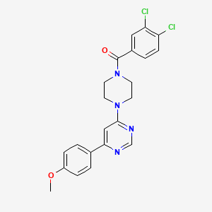 molecular formula C22H20Cl2N4O2 B2919287 (3,4-二氯苯基)(4-(6-(4-甲氧基苯基)嘧啶-4-基)哌嗪-1-基)甲酮 CAS No. 1351604-90-4