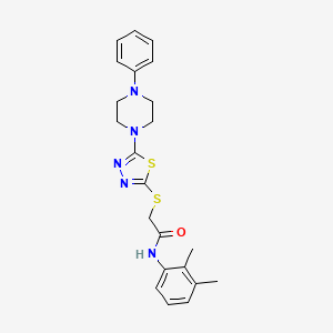 molecular formula C22H25N5OS2 B2919290 N-(2,3-dimethylphenyl)-2-((5-(4-phenylpiperazin-1-yl)-1,3,4-thiadiazol-2-yl)thio)acetamide CAS No. 1105198-95-5