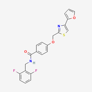 molecular formula C22H16F2N2O3S B2919293 N-(2,6-difluorobenzyl)-4-((4-(furan-2-yl)thiazol-2-yl)methoxy)benzamide CAS No. 1251682-63-9