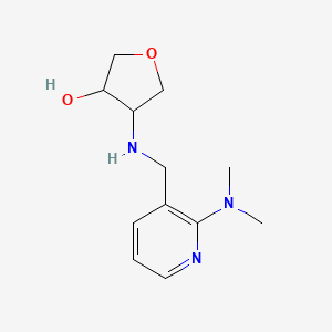 molecular formula C12H19N3O2 B2919296 4-(((2-(Dimethylamino)pyridin-3-yl)methyl)amino)tetrahydrofuran-3-ol CAS No. 2176124-51-7