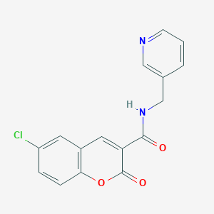 6-chloro-2-oxo-N-(pyridin-3-ylmethyl)-2H-chromene-3-carboxamide