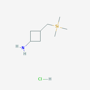 molecular formula C8H20ClNSi B2919299 3-(Trimethylsilylmethyl)cyclobutan-1-amine;hydrochloride CAS No. 2567504-09-8
