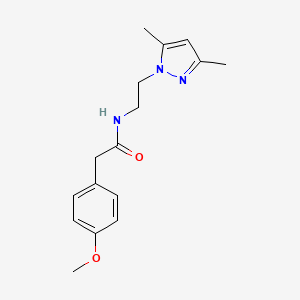 molecular formula C16H21N3O2 B2919311 N-(2-(3,5-dimethyl-1H-pyrazol-1-yl)ethyl)-2-(4-methoxyphenyl)acetamide CAS No. 1234897-03-0