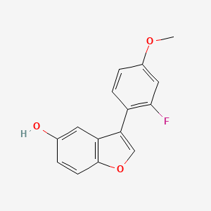 molecular formula C15H11FO3 B2919322 3-(2-Fluoro-4-methoxyphenyl)-1-benzofuran-5-ol CAS No. 1807982-52-0