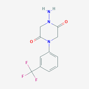 molecular formula C11H10F3N3O2 B291934 1-Amino-4-[3-(trifluoromethyl)phenyl]-2,5-piperazinedione 