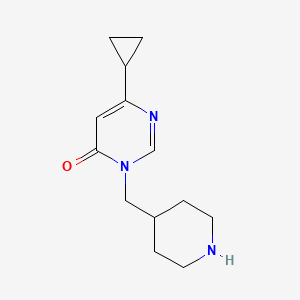 molecular formula C13H19N3O B2919346 6-Cyclopropyl-3-(piperidin-4-ylmethyl)pyrimidin-4-one CAS No. 2380175-56-2