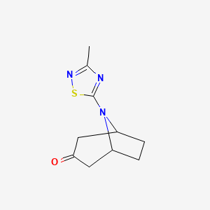 molecular formula C10H13N3OS B2919354 8-(3-Methyl-1,2,4-thiadiazol-5-yl)-8-azabicyclo[3.2.1]octan-3-one CAS No. 1603466-01-8