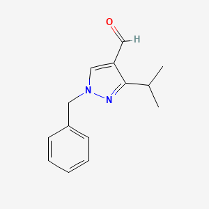 molecular formula C14H16N2O B2919355 1-Benzyl-3-propan-2-ylpyrazole-4-carbaldehyde CAS No. 1152508-93-4