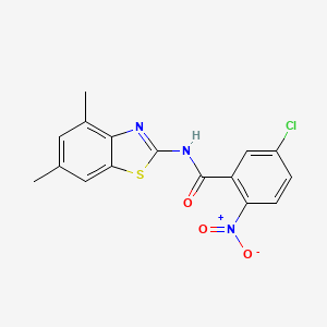 molecular formula C16H12ClN3O3S B2919358 5-氯-N-(4,6-二甲基-1,3-苯并噻唑-2-基)-2-硝基苯甲酰胺 CAS No. 313469-37-3