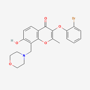 molecular formula C21H20BrNO5 B2919359 3-(2-溴苯氧基)-7-羟基-2-甲基-8-(吗啉-4-基甲基)色满-4-酮 CAS No. 844653-64-1