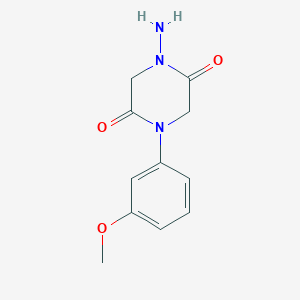 molecular formula C11H13N3O3 B291936 1-Amino-4-(3-methoxyphenyl)-2,5-piperazinedione 