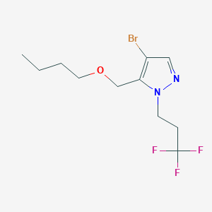 molecular formula C11H16BrF3N2O B2919360 4-bromo-5-(butoxymethyl)-1-(3,3,3-trifluoropropyl)-1H-pyrazole CAS No. 1856045-54-9