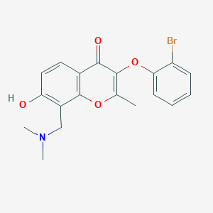 molecular formula C19H18BrNO4 B2919363 3-(2-bromophenoxy)-8-((dimethylamino)methyl)-7-hydroxy-2-methyl-4H-chromen-4-one CAS No. 844459-97-8