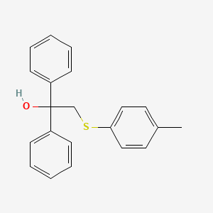 molecular formula C21H20OS B2919366 2-[(4-Methylphenyl)sulfanyl]-1,1-diphenyl-1-ethanol CAS No. 303152-45-6