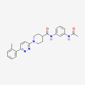molecular formula C25H27N5O2 B2919367 N-(3-acetamidophenyl)-1-(6-(o-tolyl)pyridazin-3-yl)piperidine-4-carboxamide CAS No. 1105219-34-8