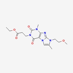 ethyl 3-(8-(2-methoxyethyl)-1,7-dimethyl-2,4-dioxo-1H-imidazo[2,1-f]purin-3(2H,4H,8H)-yl)propanoate