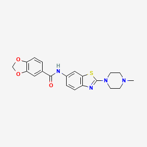 molecular formula C20H20N4O3S B2919372 N-(2-(4-methylpiperazin-1-yl)benzo[d]thiazol-6-yl)benzo[d][1,3]dioxole-5-carboxamide CAS No. 1105223-42-4