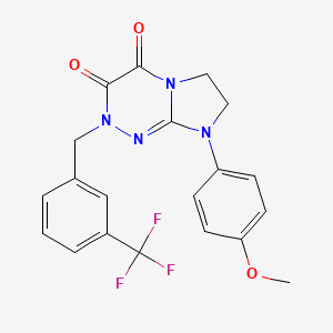 molecular formula C20H17F3N4O3 B2919380 8-(4-methoxyphenyl)-2-(3-(trifluoromethyl)benzyl)-7,8-dihydroimidazo[2,1-c][1,2,4]triazine-3,4(2H,6H)-dione CAS No. 941996-00-5