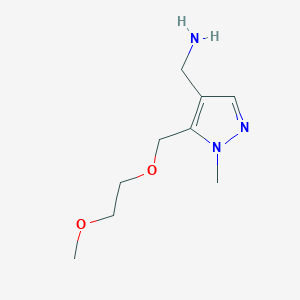molecular formula C9H17N3O2 B2919383 [5-(2-Methoxyethoxymethyl)-1-methylpyrazol-4-yl]methanamine CAS No. 1883717-32-5