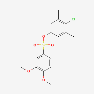 molecular formula C16H17ClO5S B2919390 4-氯-3,5-二甲苯基 3,4-二甲氧基苯磺酸酯 CAS No. 865611-68-3