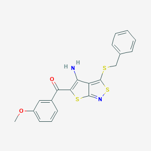 [4-Amino-3-(benzylsulfanyl)thieno[2,3-c]isothiazol-5-yl](3-methoxyphenyl)methanone