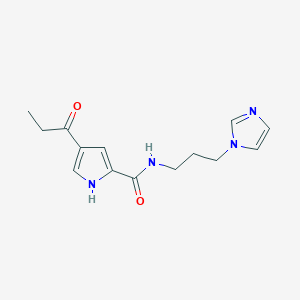 molecular formula C14H18N4O2 B2919403 N-[3-(1H-咪唑-1-基)丙基]-4-丙酰-1H-吡咯-2-甲酰胺 CAS No. 478259-50-6
