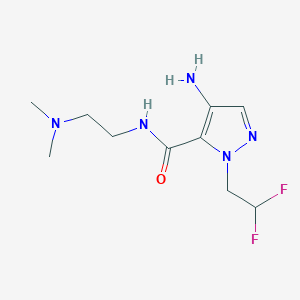 molecular formula C10H17F2N5O B2919410 4-Amino-1-(2,2-difluoroethyl)-N-[2-(dimethylamino)ethyl]-1H-pyrazole-5-carboxamide CAS No. 2101198-64-3
