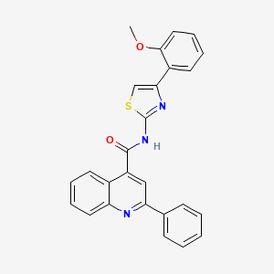molecular formula C26H19N3O2S B2919418 N-[4-(2-methoxyphenyl)-1,3-thiazol-2-yl]-2-phenylquinoline-4-carboxamide CAS No. 361168-20-9