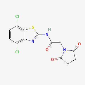 molecular formula C13H9Cl2N3O3S B2919421 N-(4,7-dichlorobenzo[d]thiazol-2-yl)-2-(2,5-dioxopyrrolidin-1-yl)acetamide CAS No. 897759-66-9