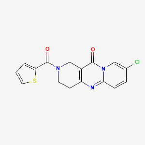 molecular formula C16H12ClN3O2S B2919423 8-chloro-2-(thiophene-2-carbonyl)-3,4-dihydro-1H-dipyrido[1,2-a:4',3'-d]pyrimidin-11(2H)-one CAS No. 2034531-96-7