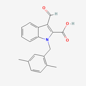 molecular formula C19H17NO3 B2919426 1-(2,5-dimethylbenzyl)-3-formyl-1H-indole-2-carboxylic acid CAS No. 903160-62-3