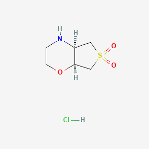 molecular formula C6H12ClNO3S B2919433 (4Ar,7aS)-3,4,4a,5,7,7a-六氢-2H-噻吩并[3,4-b][1,4]恶嗪 6,6-二氧化物；盐酸盐 CAS No. 2219374-13-5