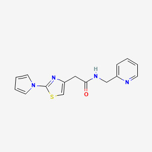 2-(2-(1H-pyrrol-1-yl)thiazol-4-yl)-N-(pyridin-2-ylmethyl)acetamide