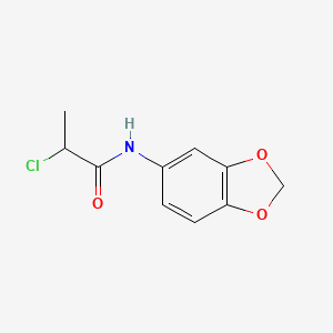 molecular formula C10H10ClNO3 B2919439 N-苯并[1,3]二氧杂-5-基-2-氯-丙酰胺 CAS No. 90476-87-2