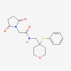 2-(2,5-dioxopyrrolidin-1-yl)-N-((4-(phenylthio)tetrahydro-2H-pyran-4-yl)methyl)acetamide