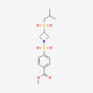 molecular formula C15H21NO6S2 B2919449 Methyl 4-((3-(isobutylsulfonyl)azetidin-1-yl)sulfonyl)benzoate CAS No. 1798035-61-6