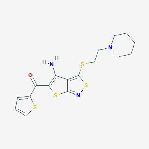 {4-Amino-3-[(2-piperidinoethyl)sulfanyl]thieno[2,3-c]isothiazol-5-yl}(2-thienyl)methanone